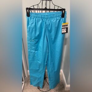 NEW Wonderwink Elastic Waist Small Tall Light Turquoise Scrub Bottoms Pants 501